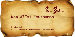 Komlósi Zsuzsanna névjegykártya