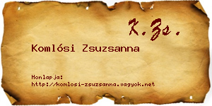 Komlósi Zsuzsanna névjegykártya